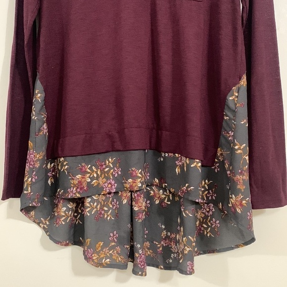 MASÓN & BELLE wine and floral loose blouse size S - Picture 4 of 7